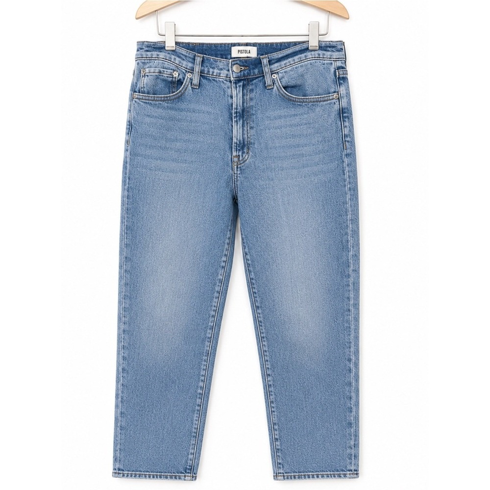Pistola High Rise Slim Straight Ankle Jeans Size 30 Medium Wash Denim